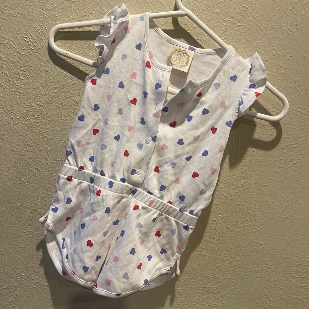 Beaufort Bonnet Company Girls Romper 3T Kids Heart Valentine’s